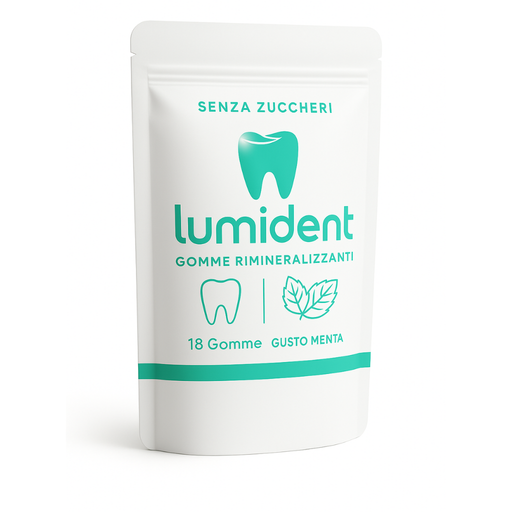 Lumident - GOMMA  RIMINERALIZZANTE PER CARIE, ALITO CATTIVO, DENTI INGIALLITI E GENGIVITE