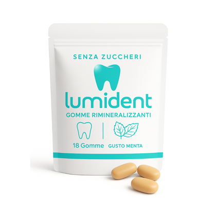 Lumident - GOMMA  RIMINERALIZZANTE PER CARIE, ALITO CATTIVO, DENTI INGIALLITI E GENGIVITE