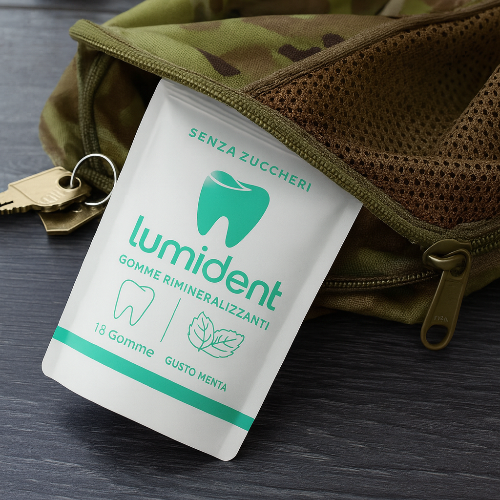 Lumident - GOMMA  RIMINERALIZZANTE PER CARIE, ALITO CATTIVO, DENTI INGIALLITI E GENGIVITE