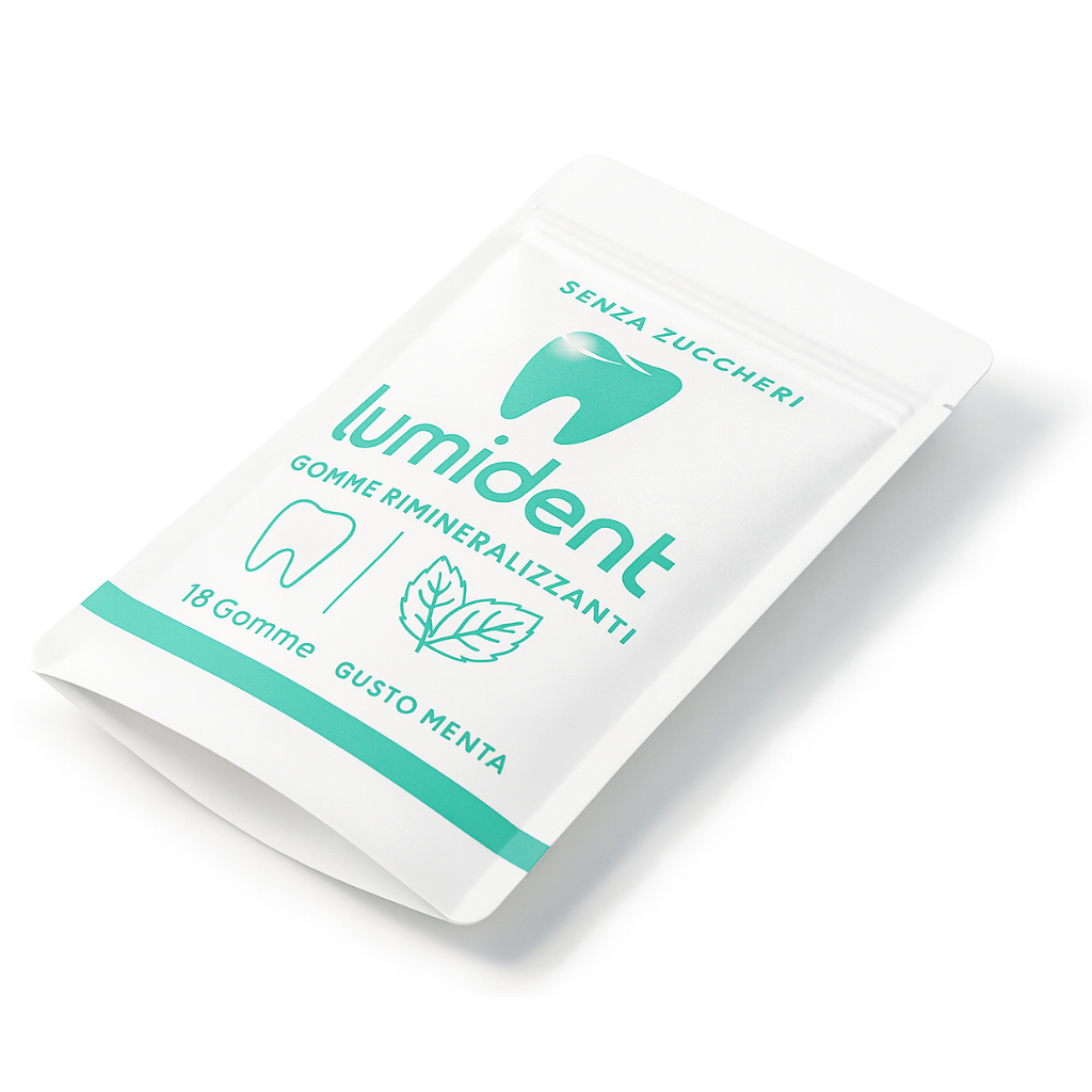 Lumident - GOMMA  RIMINERALIZZANTE PER CARIE, ALITO CATTIVO, DENTI INGIALLITI E GENGIVITE