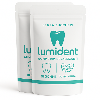 Lumident - GOMMA  RIMINERALIZZANTE PER CARIE, ALITO CATTIVO, DENTI INGIALLITI E GENGIVITE